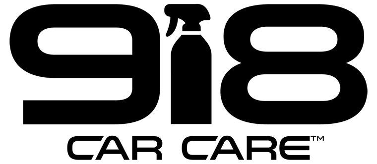 Company logo, text reads: 918 Car Care. The "1" in 918 is represented by a spray bottle.